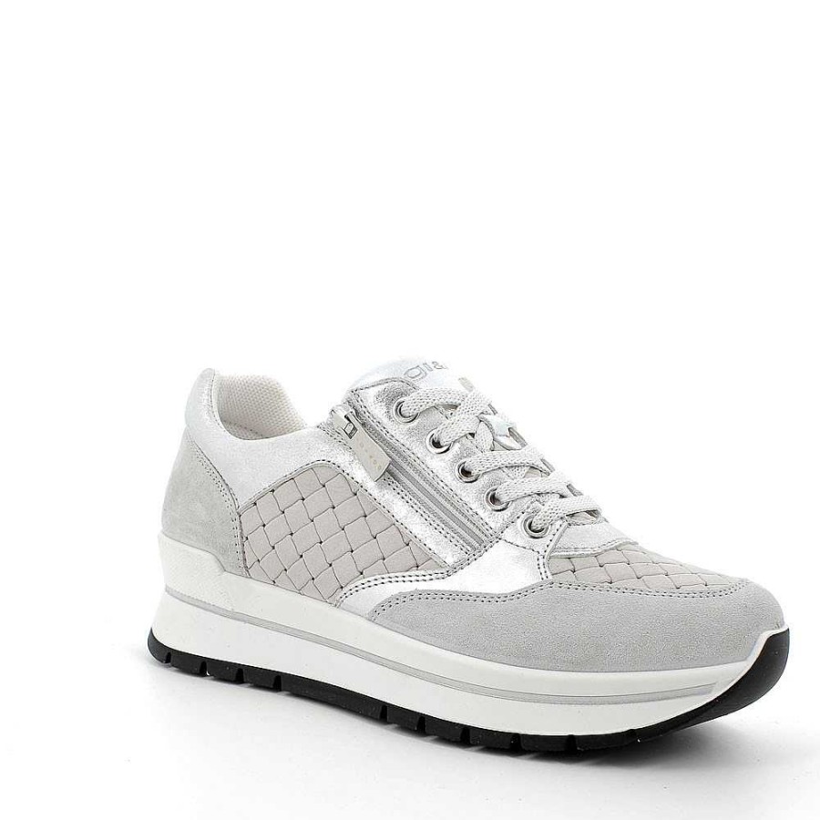 Igi&Co Sneaker In Pelle Da Donna Perla-Grigio Chiaro Sneakers