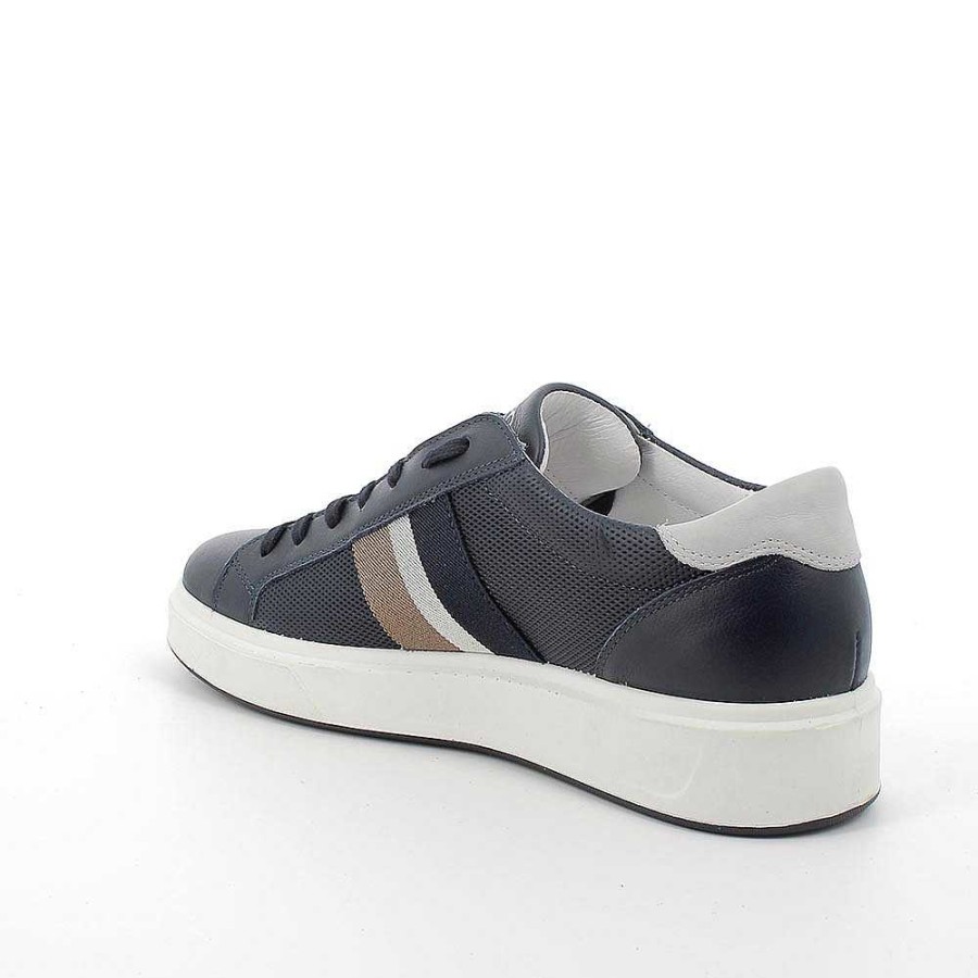 Igi&Co Sneakers In Pelle Da Uomo Blu-Perla Sneakers