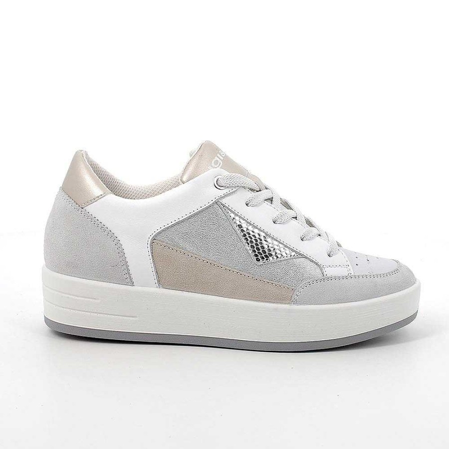 Igi&Co Sneakers In Pelle Da Donna Cristal-Argento Sneakers