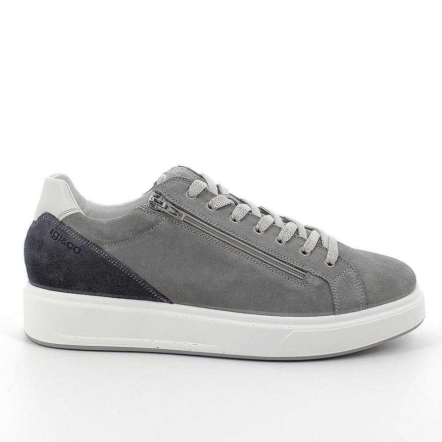 Igi&Co Sneakers In Pelle Da Uomo Grigio Sneakers