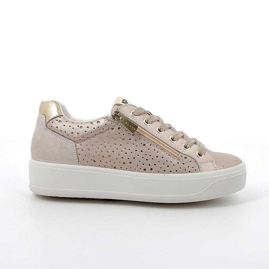 Igi&Co Sneakers In Pelle Da Donna Champagne Sneakers