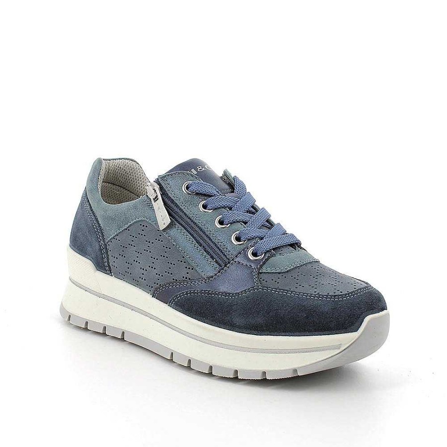 Igi&Co Sneakers In Pelle Da Donna Jeans-Avio Sneakers