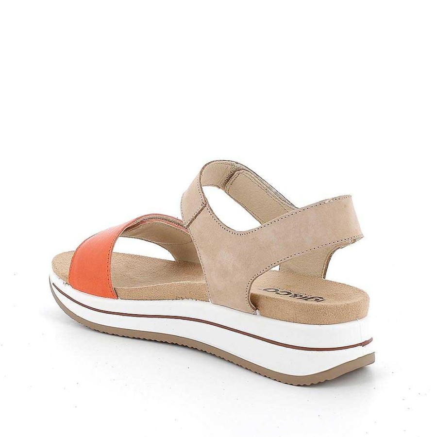 Igi&Co Sandali Con Zeppa In Pelle Da Donna Mango-Beige Zeppe