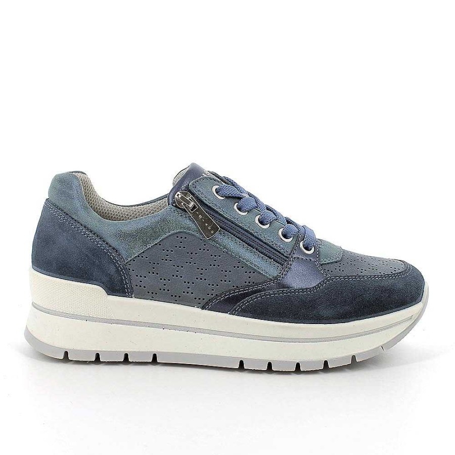 Igi&Co Sneakers In Pelle Da Donna Jeans-Avio Sneakers